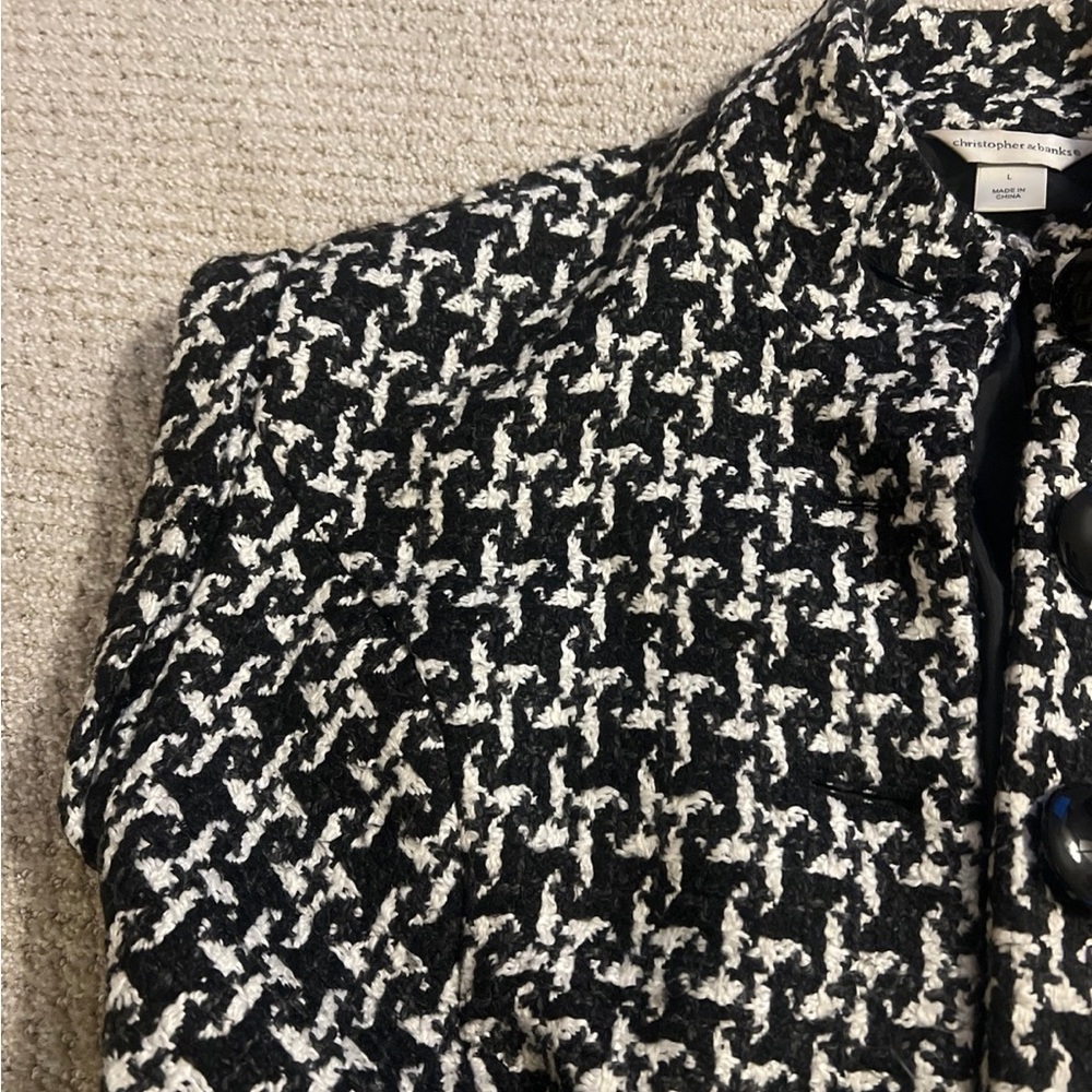 Christopher & Banks Black and White Houndstooth Vest - Picture 4 of 5